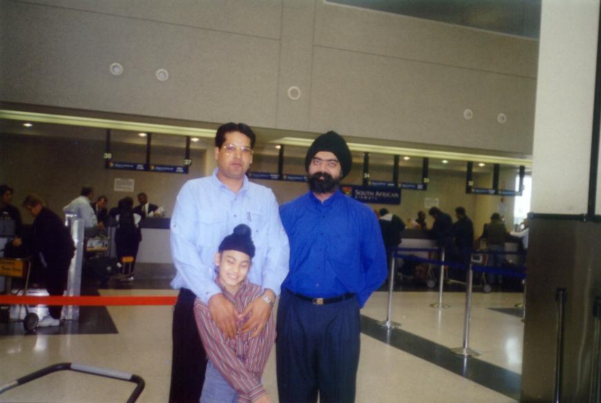Tauseef, Raunak & Pinky at JFK Airport New York, October 1999